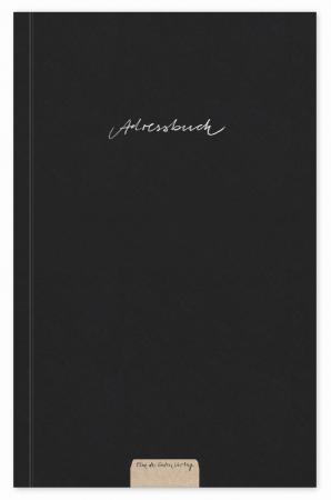 Adressbuch schwarz weiß | kleines handliches Notizbuch mit Register zum Ausschneiden | Softcover, liniert, 11,5x18 cm, Recyclingpapier | Tafel Design