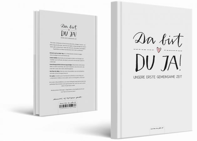 Babytagebuch für das erste Jahr als stilvolles Geburtsgeschenk, weiß rosa
