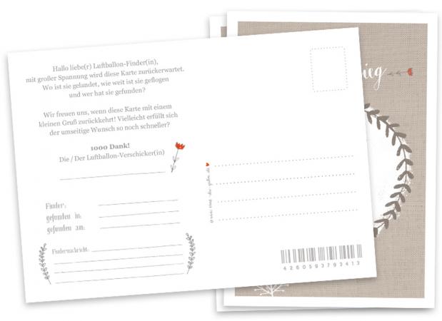 Ballonkarten für Hochzeit, Taufe, Party, Partyspiel für Gäste, retro Design, Beige Weiß