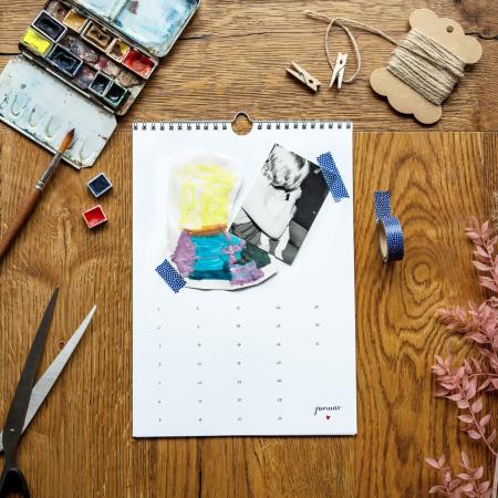 Wandkalender für 2021 oder 2022 im minimalistischen Handlettering Design