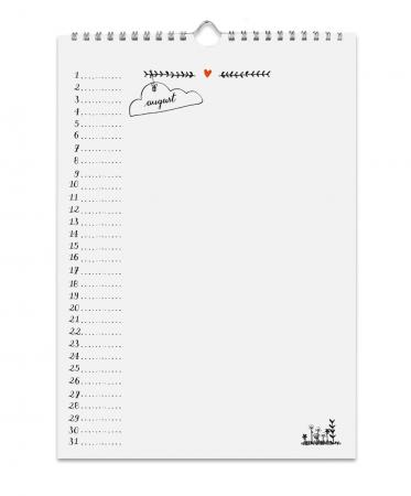 Bastelkalender A4 in stilvollem Schwarz Weiß Kalligrafie Design