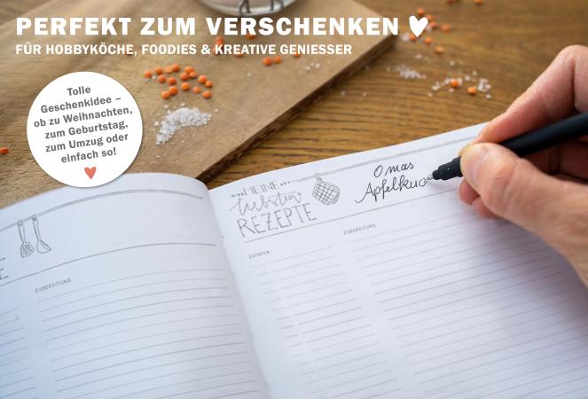Individuelles Kochbuch zum selbst ausfüllen