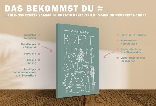 Blanko Kochbuch zum selbst ausfüllen im Kräuter Küchen Design
