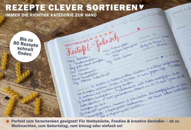 Rezeptebuch zum Rezepte sammeln und als Geschenkidee zu Weihnachten