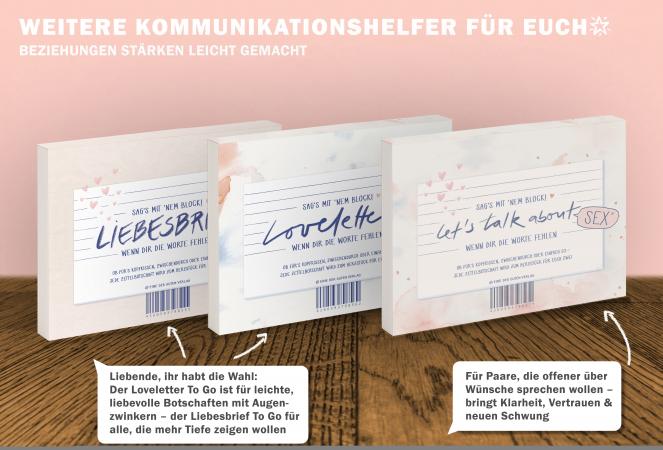 Liebesbrief to go, Abreißblock für verliebte Pärchen, Aufmerksamkeit & Liebesbeweis, Brief mit Herz zum Ankreuzen mit Platz für liebe Worte