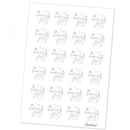 24 Sticker zu Weihnachten im Handlettering Design
