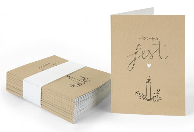 Geschenkanhänger frohes Fest CREME, mini Klappkarten zum beschriften deiner Weihnachtsgeschenke