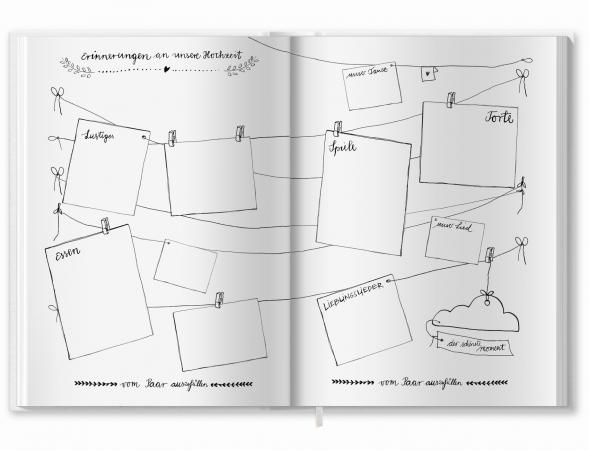 Design Hochzeitsgästebuch für Vinatage Hochzeit, Grau Weiß Schwarz Rosa