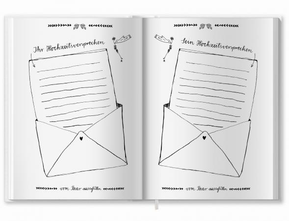 Design Hochzeitsgästebuch für Vinatage Hochzeit, Grau Weiß Schwarz Rosa