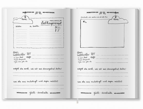 Design Hochzeitsgästebuch für Vinatage Hochzeit, Grau Weiß Schwarz