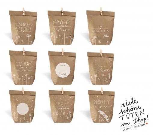 Schöne Geschenktüten aus Kraftpapier mit Klammern von Eine der Guten online kaufen