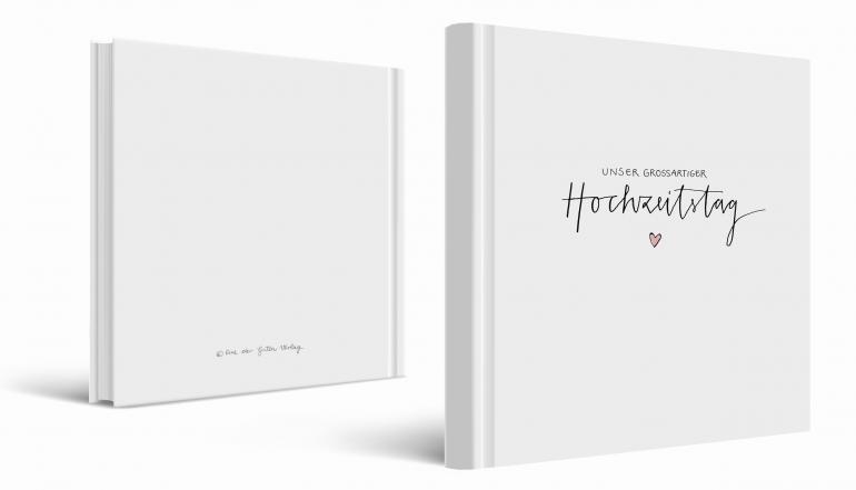 Gästebuch Hardcover mit blanko Seiten, Handlettering Design mit Stil für Hochzeit