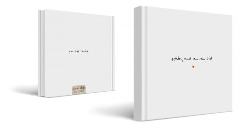 Gästebuch Hardcover mit blanko Seiten, Handlettering Design mit Stil für Hochzeit