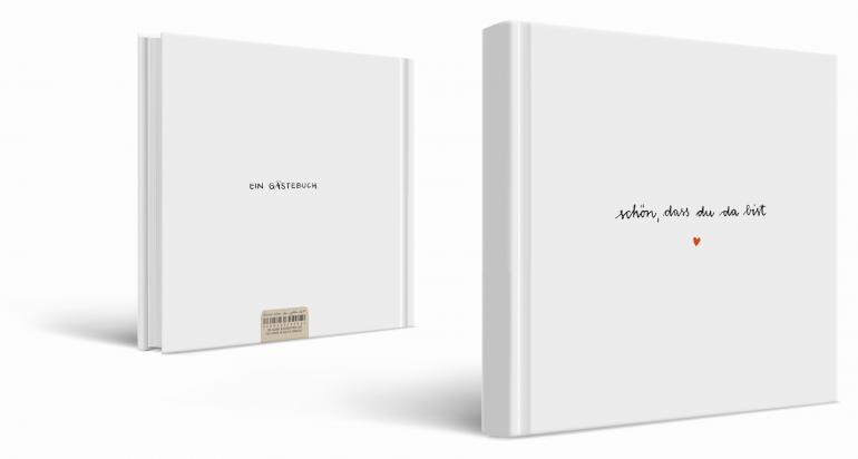 Gästebuch Hardcover mit blanko Seiten, Handlettering Design mit Stil für Hochzeit