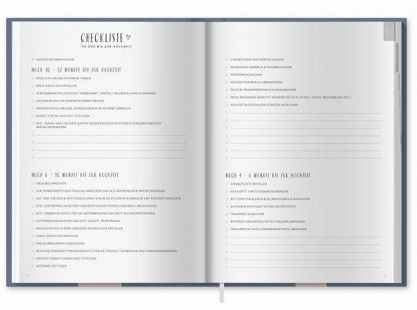 Hochzeitsplaner mit Zeitplan und Checklisten