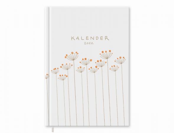 A5+ Terminkalender - Kalender 2022 | Wochenplaner und Notizbuch für mehr Achtsamkeit | Hardcover Taschenkalender & Terminplaner | Weiß Beige