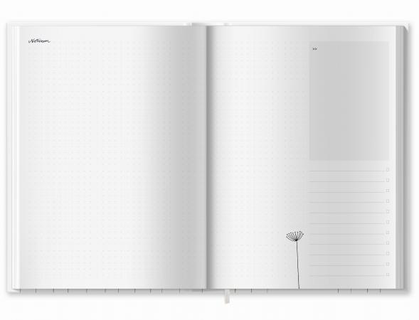 A5 Terminkalender 2022 mit blanko Seiten gepunktet für Skizzen, Doodles, Bullet Journaling