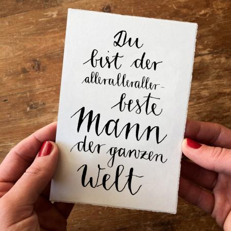 Design Dankeskarte mit Spruch für den besten Mann der Welt