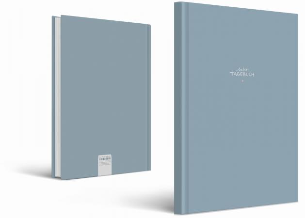 Tagebuch Blau Hardcover, hübsches Design, Hellblau Rosa