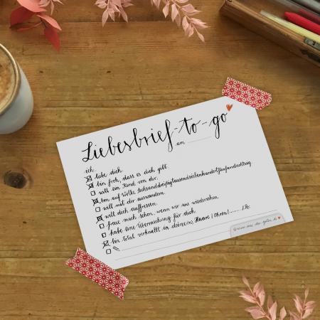 Liebesbrief to go - Abreißblock zum ankreuzen, für verliebte Pärchen, Liebespaare, für Hochzeit, Hochzeitspaar, als Aufmerksamkeit, Liebesbeweis, Brief mit herz, schwarz weiß