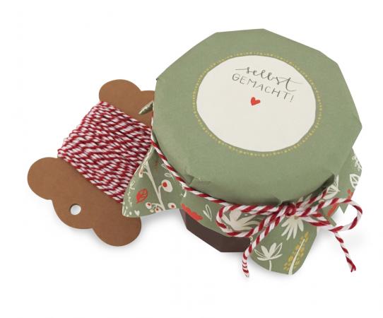 Marmeladendeckchen für Hochzeit Gastgeschenke - Grün Weiß Gelb im boho Blumen Design