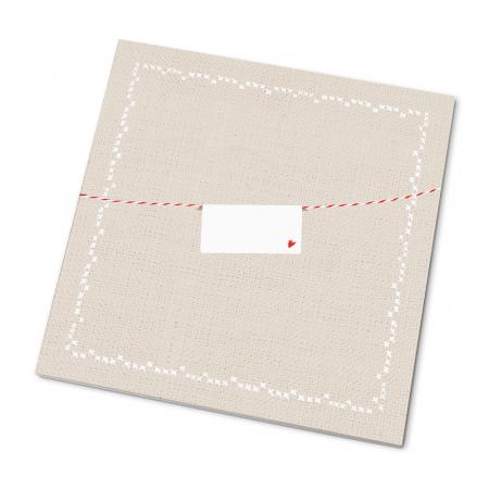 Marmeladendeckchen für selbstgemachte Geschenke im Stickerei Design, Beige Weiß