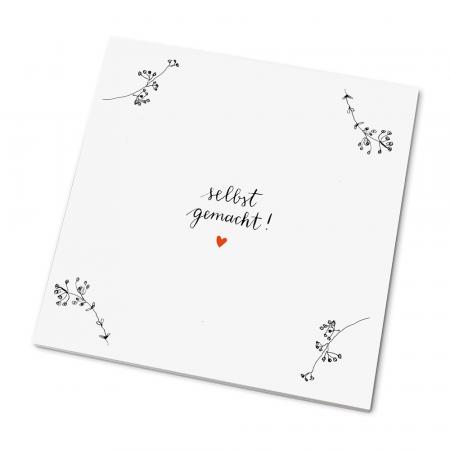 Marmeladendeckchen für Dankeschön Gastgeschenke im floralen Kalligrafie Design, Schwarz Weiß