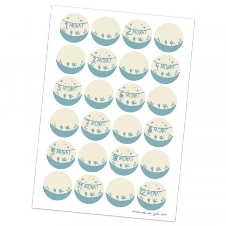 Nummerierte Monatssticker zum Basteln