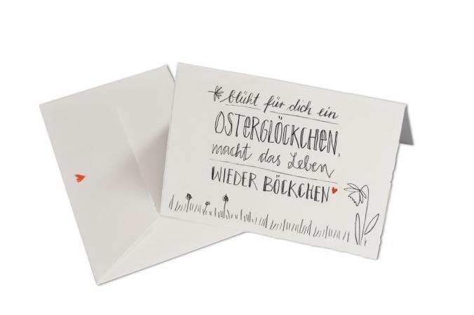 Lustige Osterglöckchen Handlettering Osterkarte mit Umschlag