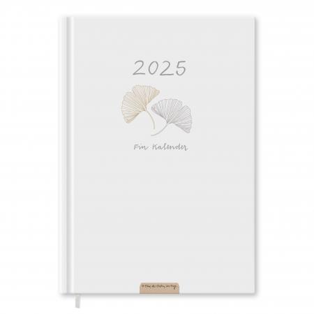 Kalender 2025 weiß mit Hilfestellungen für mehr Achtsamkeit