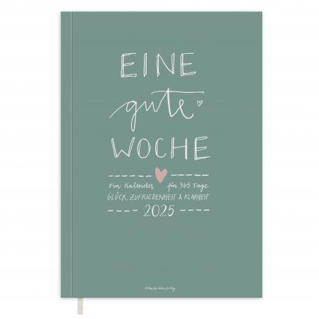 Kalender 2025 mint grün rosa weiß mit Hilfestellungen für mehr Achtsamkeit