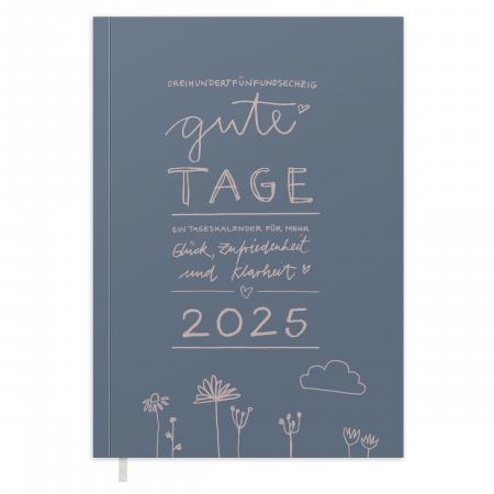 Kalender 2025 blau rosa mit Hilfestellungen für mehr Achtsamkeit