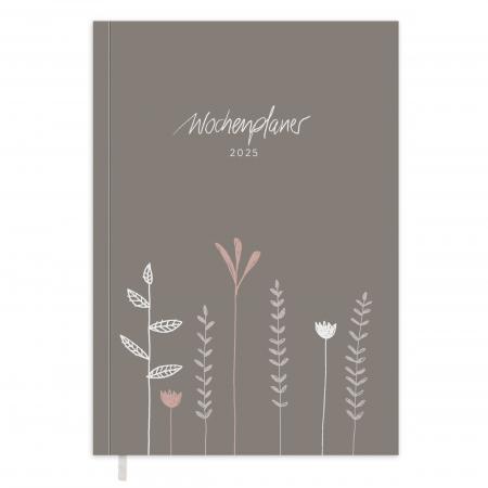 Kalender 2025 beige mit Hilfestellungen für mehr Achtsamkeit