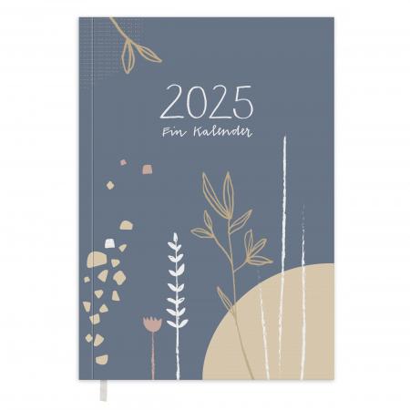 Kalender 2025 blau mit Hilfestellungen für mehr Achtsamkeit