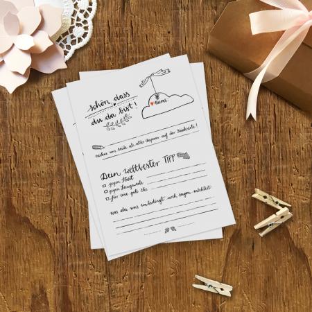 Hochzeitsspiel Postkarten für Gäste, Schwarz Weiß Kalligrafie Design