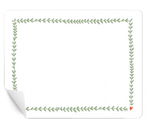 Rechteckige Etiketten zum selbst beschriften | 15 Freitext Sticker mit Ranke | Hellgrün Weiß | 48x61 mm | für Hochzeit, Marmelade, Geschenke