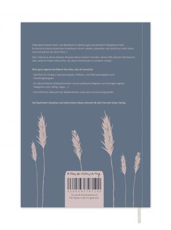Rezeptbuch für eigene Koch- und Backideen, vintage Küchen-Kräuter Design, Blau Rosa