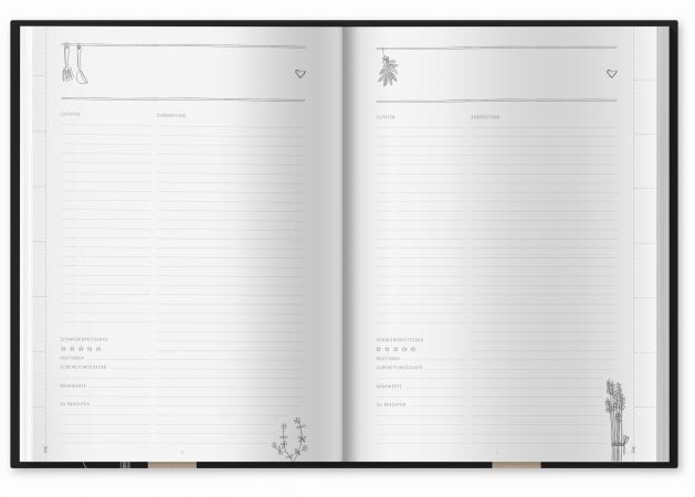 Individuelles Kochbuch im Tafellook zum selbst ausfüllen