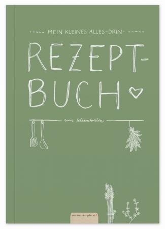 Rezeptbuch zum selbst gestalten, Vintage HandletteringDesign in Grün Weiß