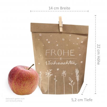 Schöne Frohe Weihnachten Geschenktüten aus Kraftpapier mit Klammern von Eine der Guten online kaufen