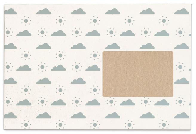 Briefumschläge mit Retro Muster | Weiß Blau Beige gemustert mit Wolken | Design Umschläge C6 | haftklebend