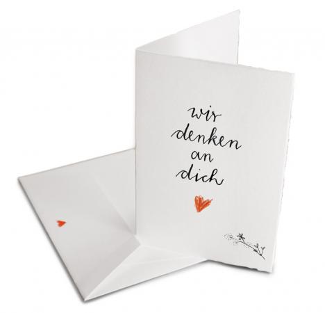 büttenkarte, wir, grußkarte, postkarte, bütte, schlicht, edel, dezent, schwarz, weiß, kalligrafie, herz, trauerkarte, trauern, beerdigung, trost, trost spenden, mitgefühl, motivation, zuspruch, beileid, freundschaft, familie