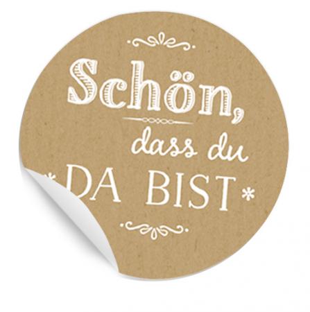 beige gastgeschenk aufkleber