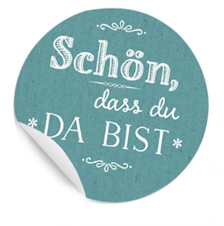 petrol blau gastgeschenk aufkleber