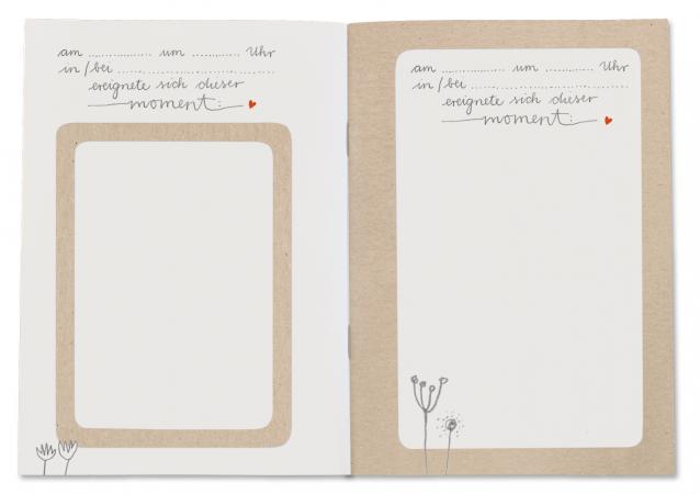 Kleines Notizbuch & Kindermund Tagebuch für große Momente, Weiß Beige