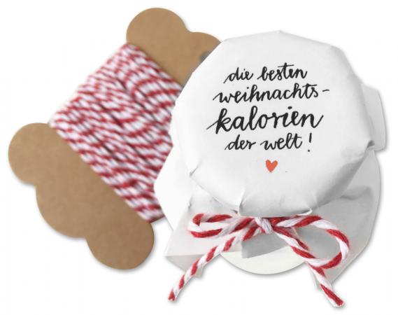 Marmeladendeckchen für selbstgemachte Marmelade als Weihnachtsgeschenk -für die besten Weihnachtskalorien der Welt