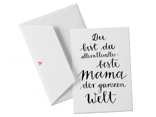 Muttertagskarte - Du bist die allerbeste Mama der Welt - Grußkarte mit Umschlag zum Muttertag, Bütte, oder als Druck für die Wand (Größe auswählen)