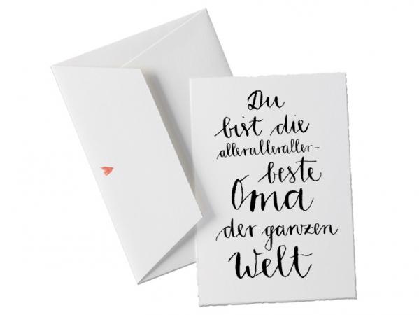 grußkarte,glückwunsch,postkarte,muttertag,oma,großmutter,geburtstag,dankeschön,dankeskarten,bütte,edel,schlicht,design,kalligrafie