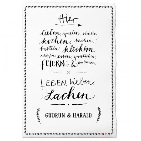 Personalisiertes Familienbild mit Spruch für Hochzeit und Familien