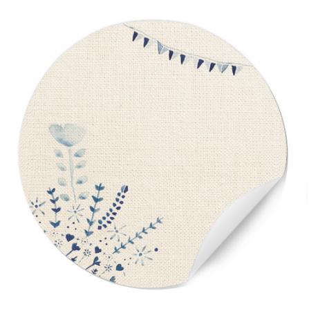 freitext,aufkleber,etiketten,sticker,selbst beschriften,vintage,blau,creme,wimpel,blume,shabby,leinen,hochzeit,hochzeitsgäste,gastgeschenk